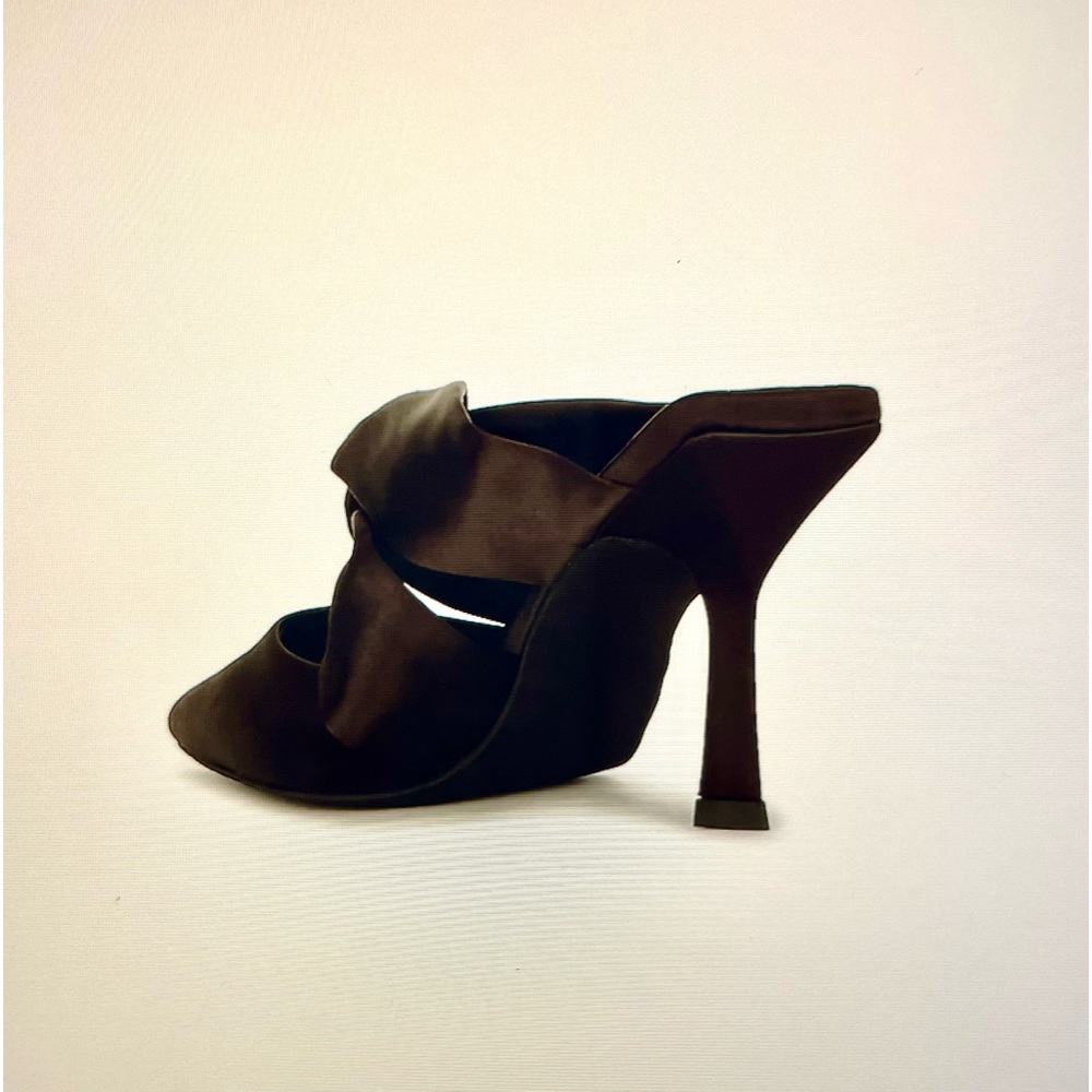 Jeffrey Campbell 6 1/2 black satin mule.  Sold out everywhere.